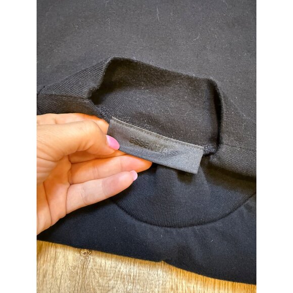 FOG Fear of God EssentialsLogo Mock Neck Black Collection Crew Tee Shirt Medium - Picture 5 of 8